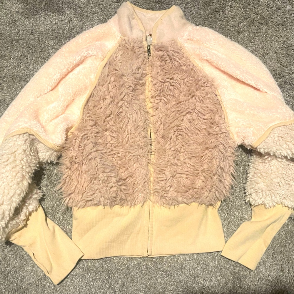 Free People Gold Tag Zip Up Fleece